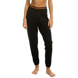 AVIATOR NATION LOGO STRIPE SWEATPANTS - BLACK